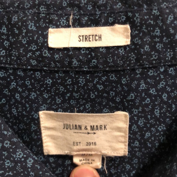 Julian and Mark stretch fit turquoise accent button up - Picture 3 of 3